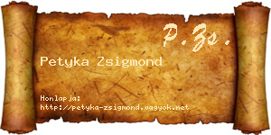 Petyka Zsigmond névjegykártya